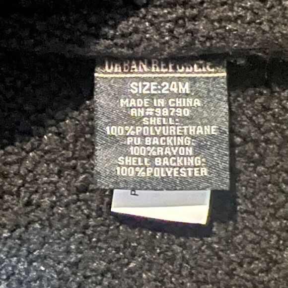 Urban Republic Toddler Girls Black Moto Jacket Zipper Faux Leather Shearling 24M - Picture 5 of 6